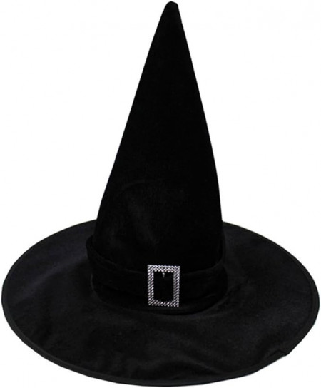 Palarie de vrajitoare pentru Halloween Hooin, catifea, negru, 39x43.9x20cm