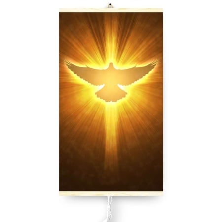 Panou radiant electric decorativ TRIO, incalzire cu infrarosu 420W/210W, termostat 2 trepte, model Holy Spirit/Dove,100 x 57 cm