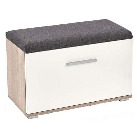 Pantofar tip Taburet HM Lima ST2, alb/stejar sonoma
