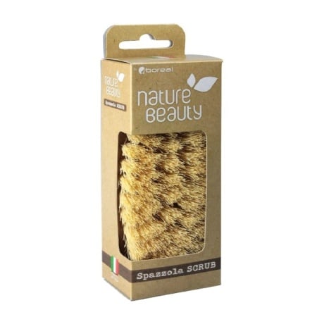 Perie de corp Scrub, Masaj Ippa, Peri naturali Tampico, maner fag 15,5 cm x 6 cm x 4,5 cm, made in Italy