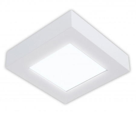 Plafoniera, LED, metal, alba, 17 x 3,5 x 17 cm, 12w - Img 1