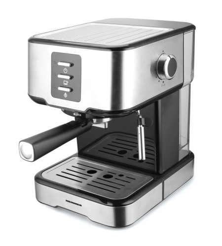 RESIGILAT - ESPRESSOR HEINNER HEM-850IXBK, 850W, 15bar, rezervor detasabil 1.5L, filtru dublu din inox, Negru/Inox - Img 1