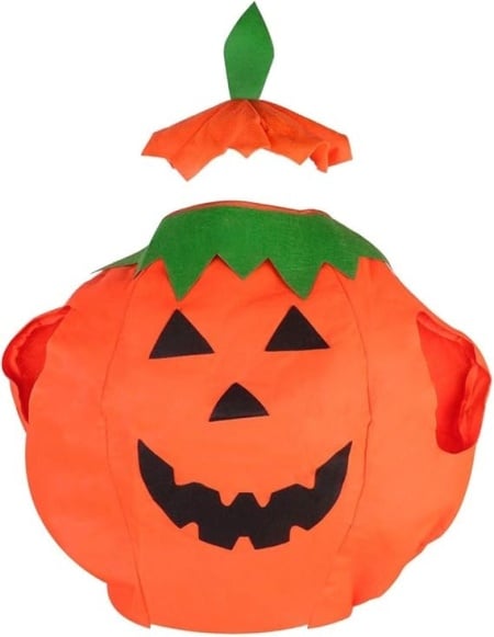 Rochie pentru Halloween model dovleac Veroda, poliester, portocaliu, 86 x 87 cm