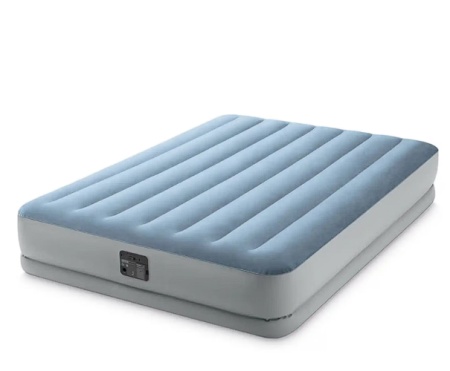 Saltea gonflabila Queen Dura-beam Mid-Rise Comfort INTEX 64159, 152x203xH36 cm, pompa electrica integrata, bleu, Resigilat, Grad A