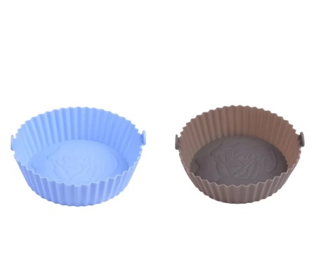 Set 2 cosuri pentru friteuza cu aer Juingio, silicon, gri inchis/albastru, 20,7 x 16,5 x 6,7 cm