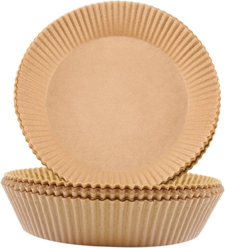Set 50 hartii de copt pentru friteuza cu aer Toyviddy, natur, 20 x 4,5 cm - Img 1
