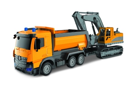 Set basculanta si excavator RS Toys Play City on the Road, scara 1:18