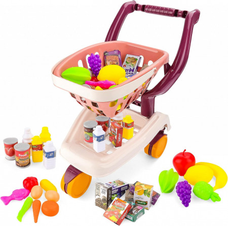 Set carucior cu jucarii pentru copii deAO, plastic, multicolor, 48,5 x 29 x 52,5 cm