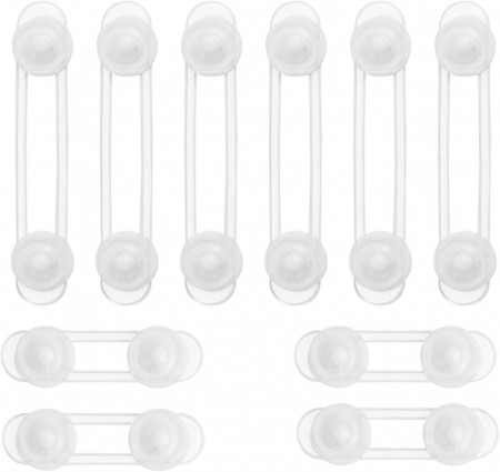 Set de 10 incuietori pentru copii Lanjue, ABS, alb, 16,5 x 3,5 cm /11 x 3,5 cm - Img 1