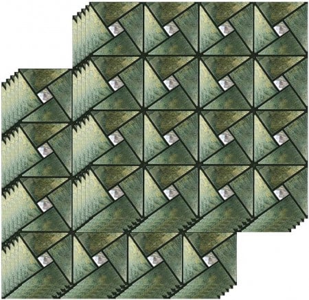 Set de 10 placi mozaic autocolante DUEBEL, sticla/metal, multicolor, 11.8 x 11.8 inchi