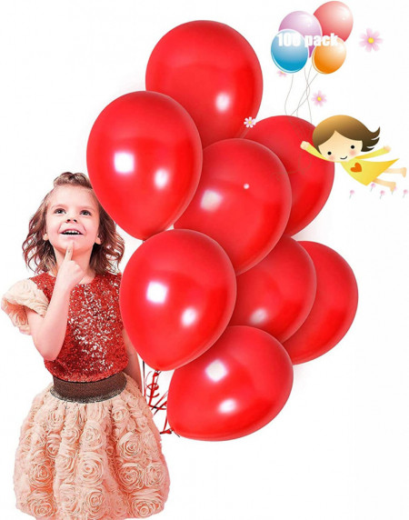 Set de 100 de baloane pentru petrecere JIASHA, latex, rosu, 30 cm - Img 1
