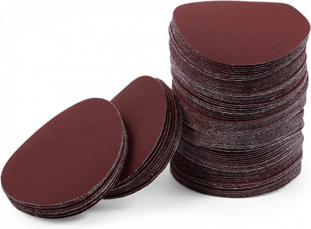 Set de 100 de discuri abrazive Leontool, oxid de aluminiu, rosu, 320, 7,5 cm - Img 1
