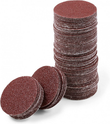Set de 100 de discuri abrazive Leontool, oxid de aluminiu, rosu, 40, 5,5 cm