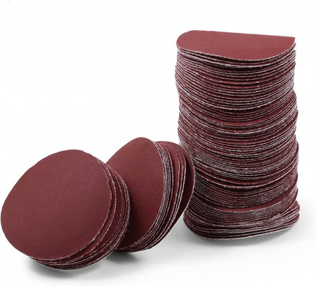 Set de 100 de discuri abrazive Leontool, oxid de aluminiu, rosu, 400, 5,5 cm