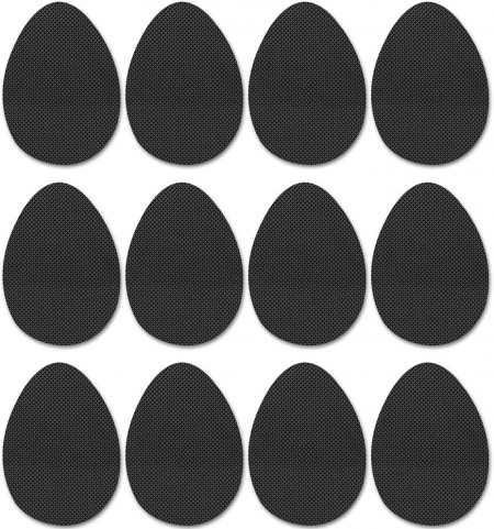 Set de 12 tampoane antiaderente pentru incaltaminte Betinyar, cauciuc, negru, 6,5 x 9 x 0,1 cm