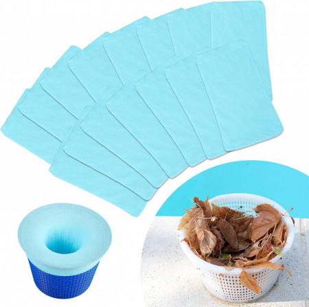 Set de 15 filtre pentru skimmer Boao, textil, albastru, 21,5 x 12 cm