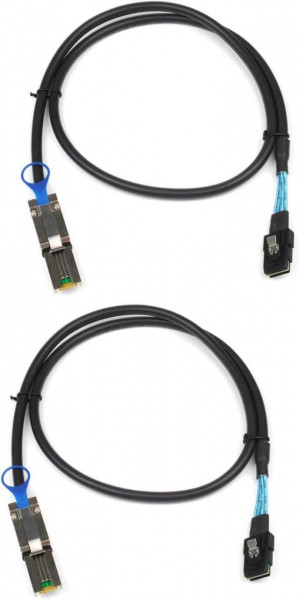 Set de 2 cabluri Mini-SAS 26Pin SFF-8088 la Mini SAS 36Pin SFF-8087, negru, 1 m