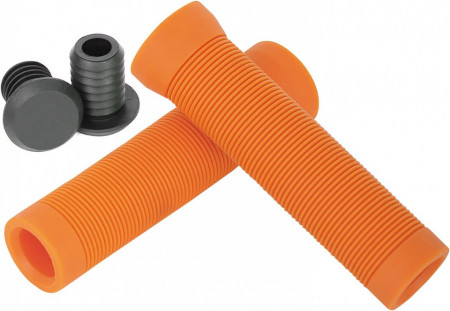 Set de 2 manere pentru trotineta/scuter VOKUL, cauciuc, portocaliu/negru, 150 x 32 mm