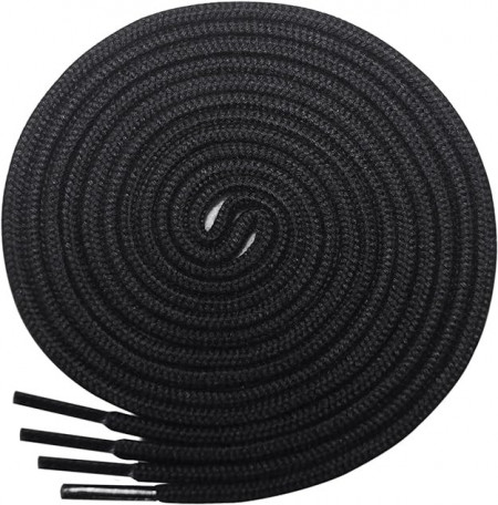 Set de 2 perechi de sireturi pentru pantofi Lorpops, negru, poliester, 60 cm x 2,4 mm