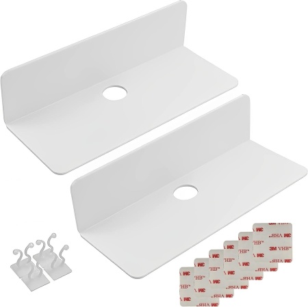 Set de 2 rafturi de perete Poplovecard, acril, alb, 23 x 9 x 6 cm