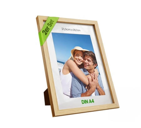 Set de 2 rame foto A4 Bambua, bambus/ sticla acrilica izolata, natur, 23,1 x 31,8 cm