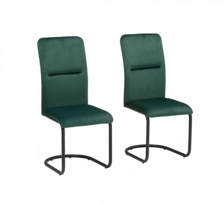 Set de 2 scaune Amabella Freja, catifea /metal, verde, 43x54x97 cm - Img 1
