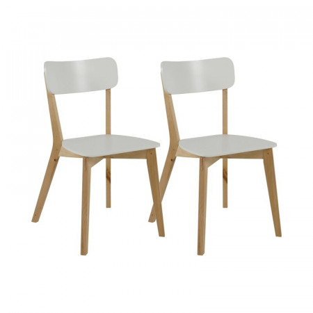 Set de 2 scaune Archibald, alb/maro, 79 x 40,5 x 48,5 cm - Img 1