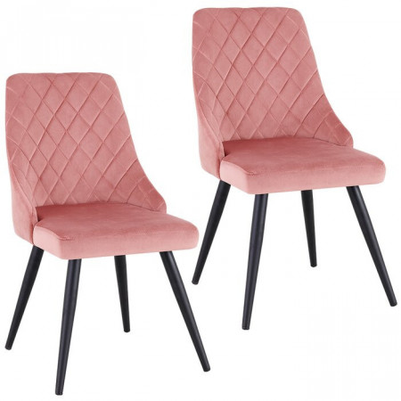 Set de 2 scaune Clocher, roz/negre, 88 x 50,5 x 51 cm - Img 1