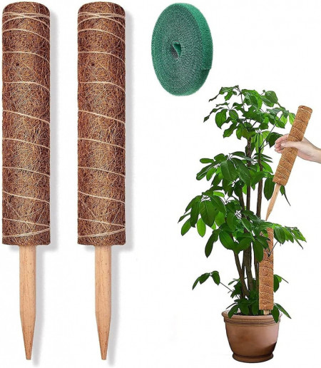 Set de 2 suporturi pentru plante cataratoare Mododo, fibre naturale de cocos, maro, 40 cm