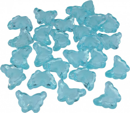 Set de 20 fluturasi decorativi AERZETIX, plastic, albastru, 11 x 15 mm