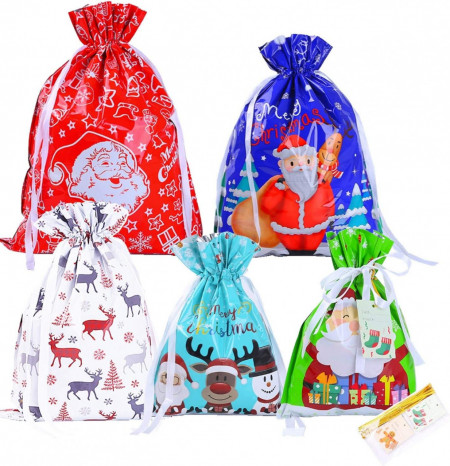 Set de 30 de pungi cu 30 de etichete pentru dulciuri YAAVAAW, folie, multicolor, 58 x 43 cm / 51 x 39 cm