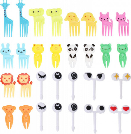Set de 30 furculite pentru copii Cerioll, ABS, multicolor, 2,8 - 6,3 cm - Img 1