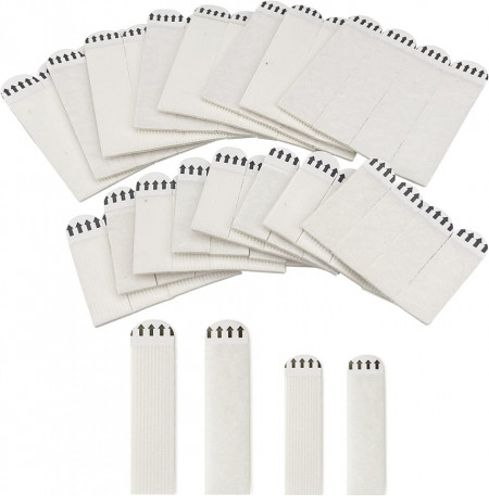 Set de 32 perechi de benzi adezive fata -verso pentru fotografii Cishow, alb, 55 x 15 mm/ 90 x 20 mm - Img 1