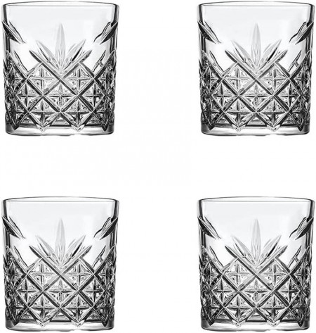 Set de 4 pahare de whisky SkySnow, sticla, transparent, 8,5 x 9 cm , 340 ml