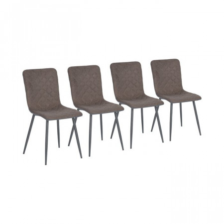 Set de 4 scaune Candelaria, maro/gri, 86,5 x 43 x 46,5 cm - Img 1