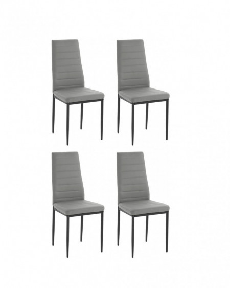 Set de 4 scaune Sandy gri/negru - Img 1