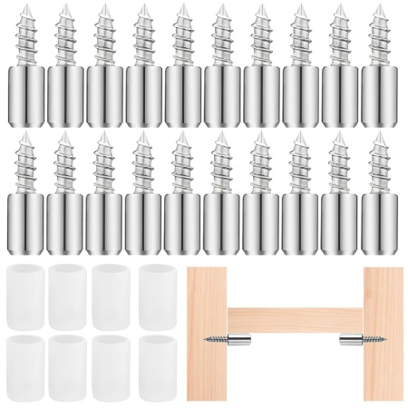 Set de 50 suporturi pentru rafturi Apomoons, metal/cauciuc, argintiu, 2,5 x 0,75 cm