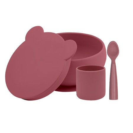 Set de hranire BWL I Minikoioi, 100% Premium Silicone â€“ Velvet Rose