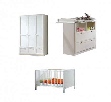 Set de mobilier pentru bebelusi Arnico, 3 piese, alb - Img 1