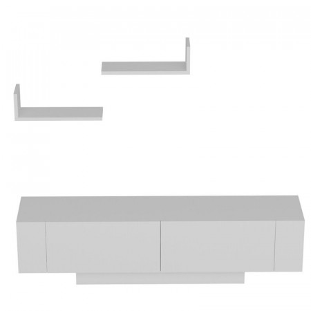 Set de mobilier pentru living Brodii, PAL, alb, 150 x 40 x 31,5 cm - Img 1