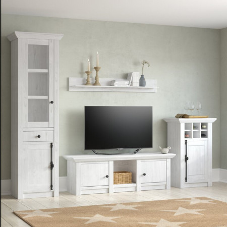 Set de mobilier pentru living Elston, MDF, alb - Img 1