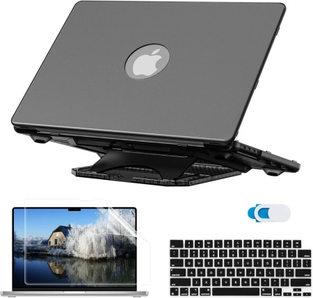 Set husa, huse tastatura, folie ecran si camera pentru MacBook Pro 2021/2022 Mama Mouth, plastic, 14 inchi