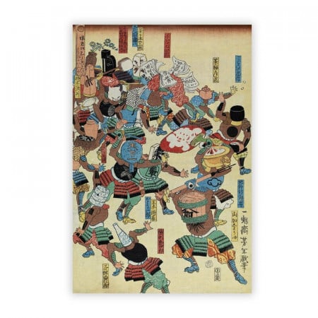 Tablou &#039;A Riot of Samurai&#039; by Tsukioka Yoshitoshi, 42 x 29 cm - Img 1