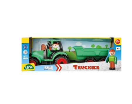 Tractor cu remorca Lena Truckies pentru copii Verde