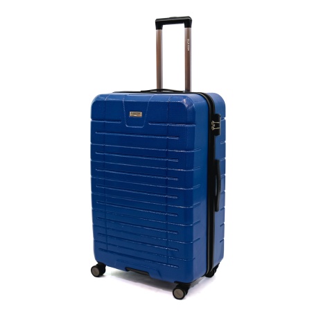 Troler Ella Icon Leaf cu 4 roti duble, ABS, 77x50x30 cm, Albastru