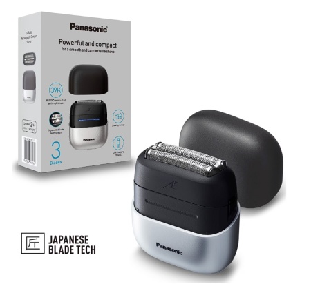 Aparat de ras compact Panasonic Seria 700 ES-CM3BKS503, 3 lame, Japanese blade technlogy, senzor pentru barba, motor liniar ultra-rapid, 45min autonomie Li-Ion, Wet & Dry, incarcare USB type-C, negru/argintiu, Resigilat, Grad A