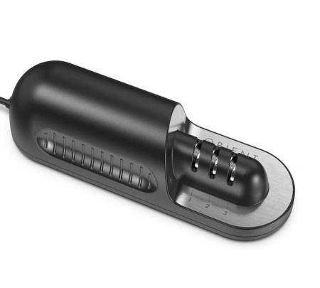 Ascutitor de Cutite Electric, Orient, Profesional, 3 Nivele de ascutire, Baza antiaderenta, Otel, Negru, resigilat