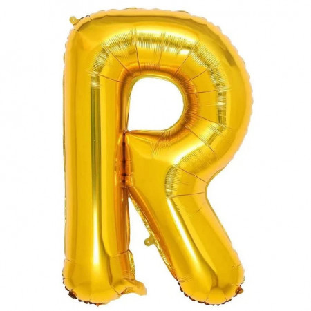 Balon aniversar Maxee, litera R, auriu, 40 cm