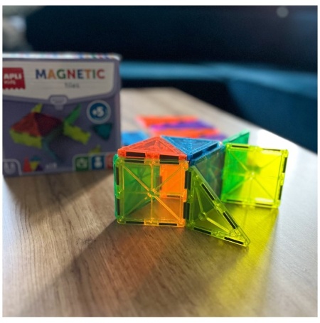 Blocuri magnetice pentru copii, Apli Kids, Plastic, Multicolor