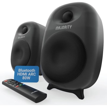 Boxe active stereo, Majority, D80, pentru TV sau PC, EQ personalizat, 80 W, resigilat